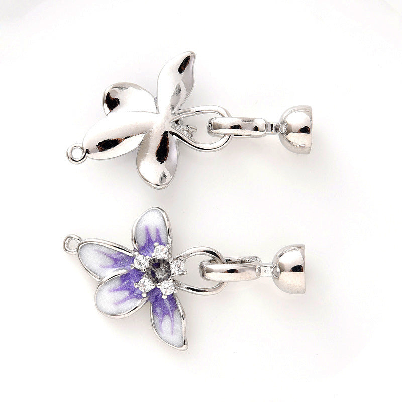 Enamel Petal Clasp Set