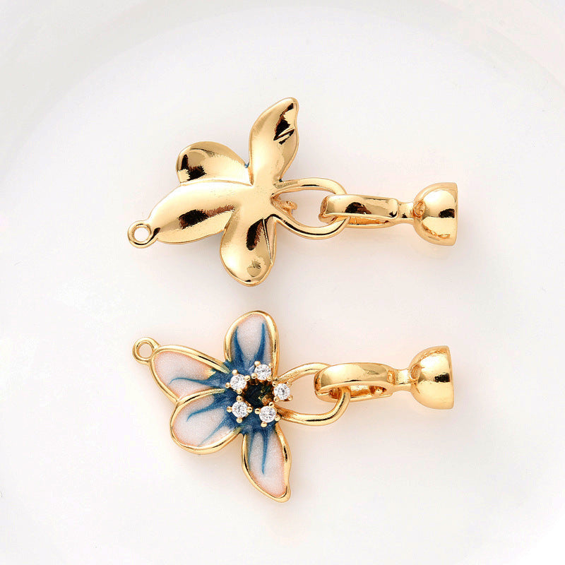 Enamel Petal Clasp Set