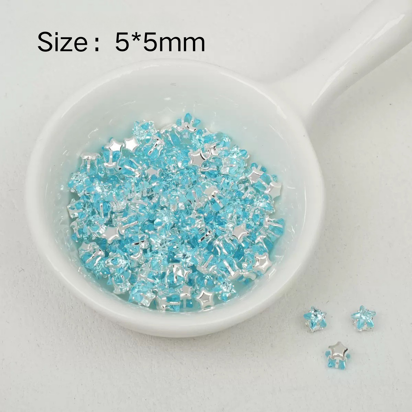【A24】50pcs Star-Shaped CZ Spacer Beads – Silver-Plated, High-Color-Fast, 4mm/5mm DIY Jewelry Charms