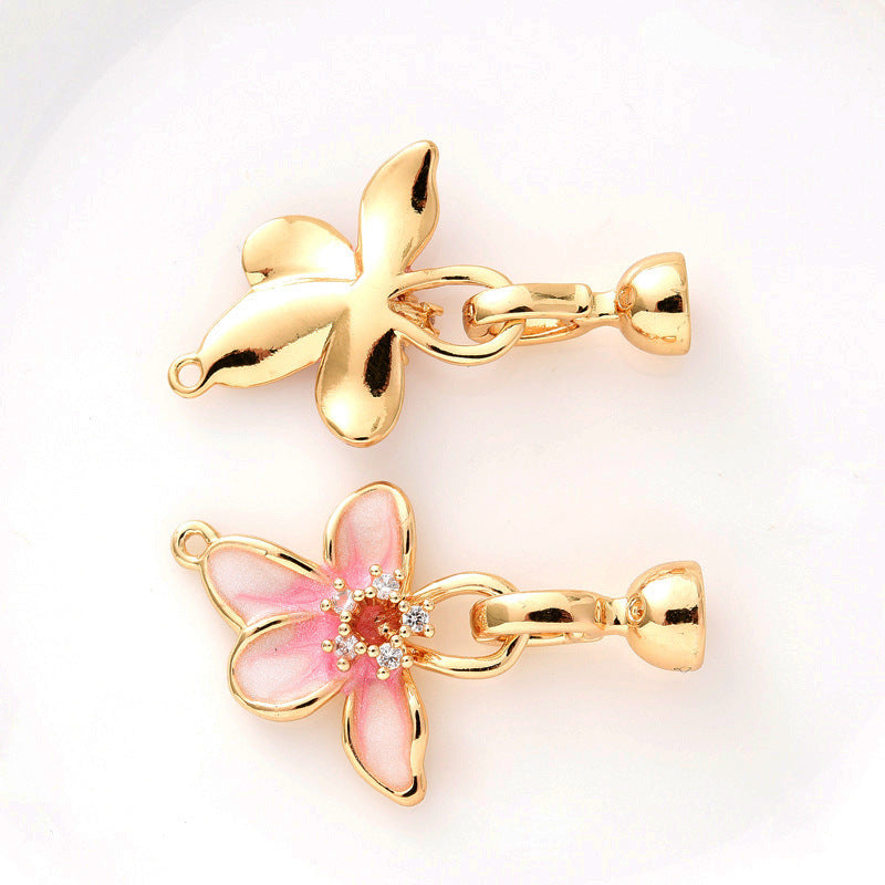 Enamel Petal Clasp Set