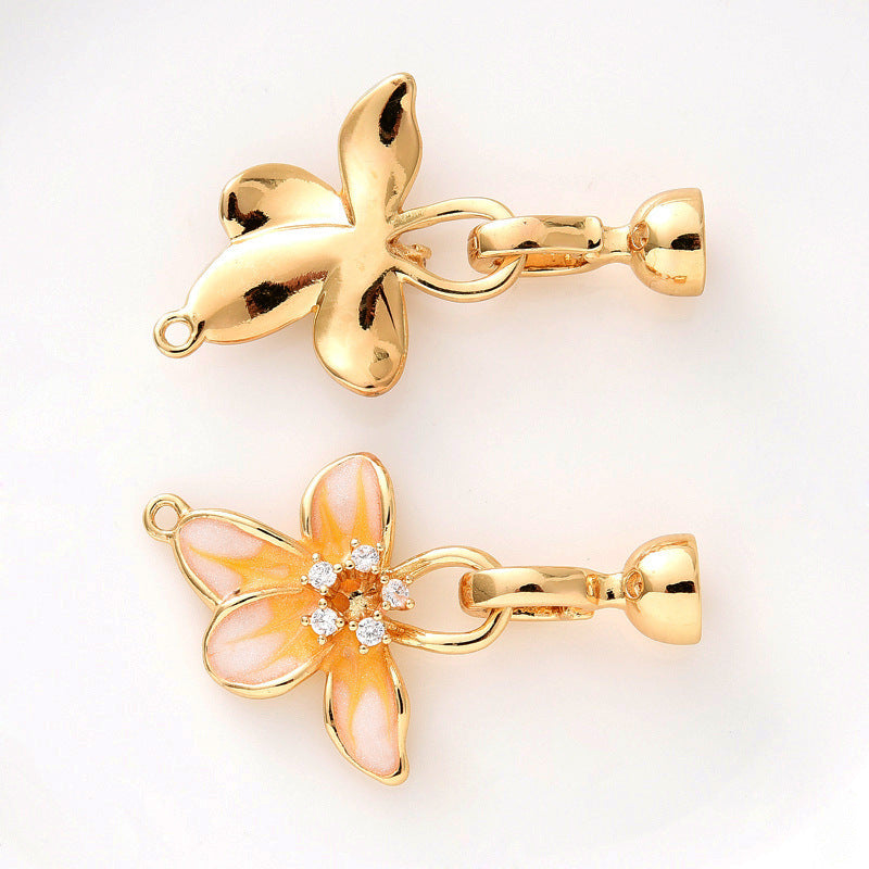 Enamel Petal Clasp Set