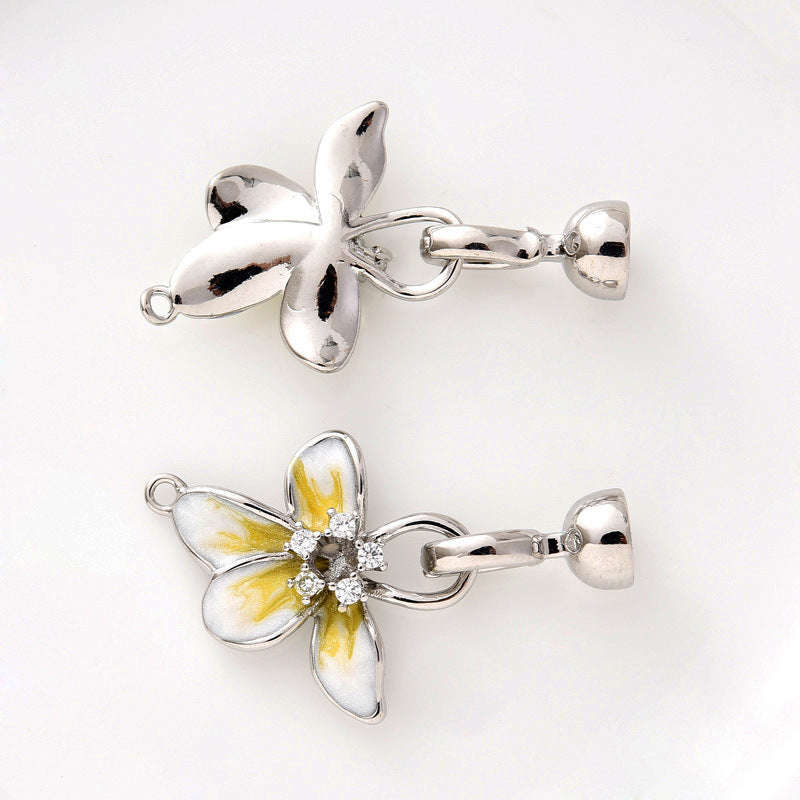 Enamel Petal Clasp Set