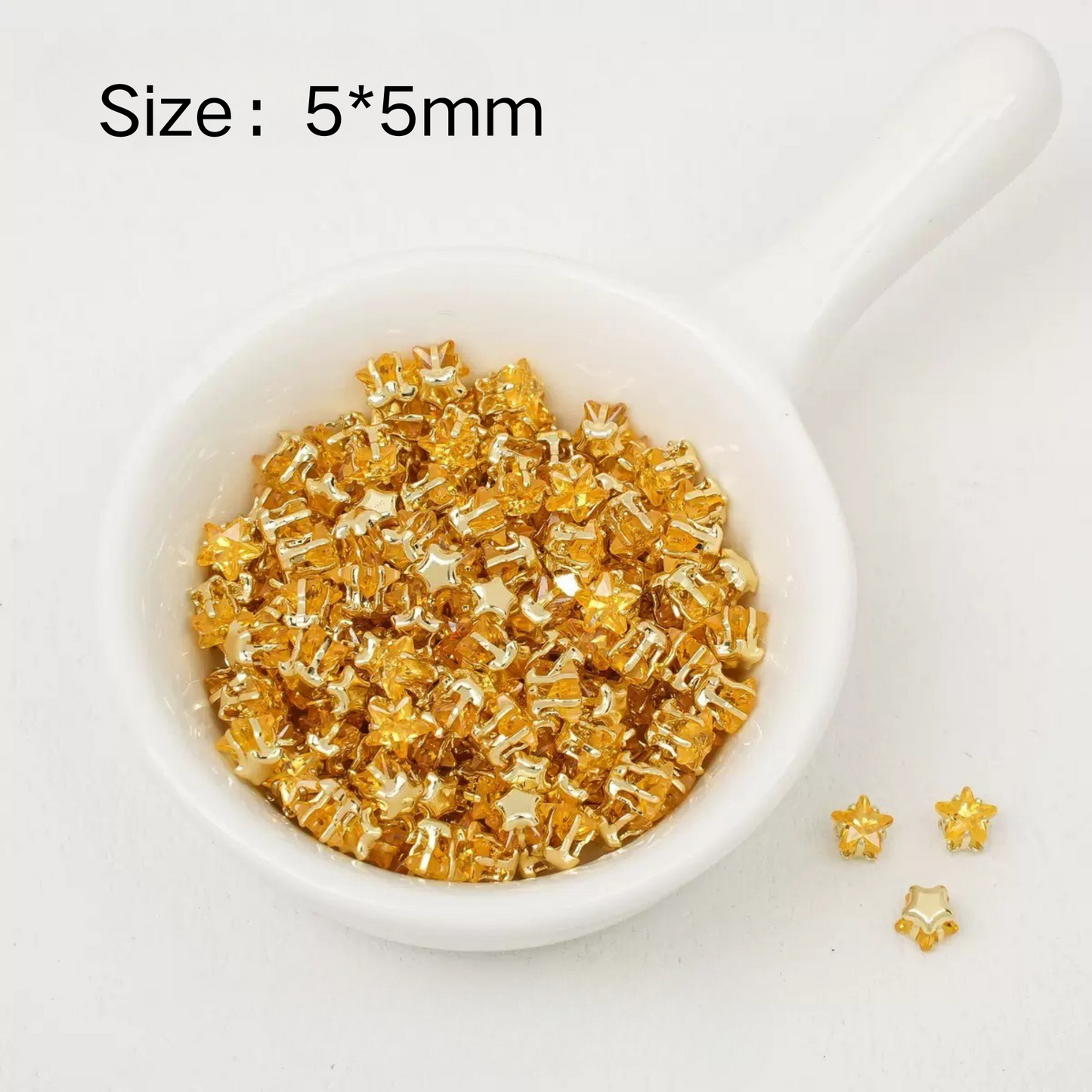 【A23】50pcs Star-Shaped CZ Spacer Beads – Gold -Plated, High-Color-Fast, 4mm/5mm DIY Jewelry Charms