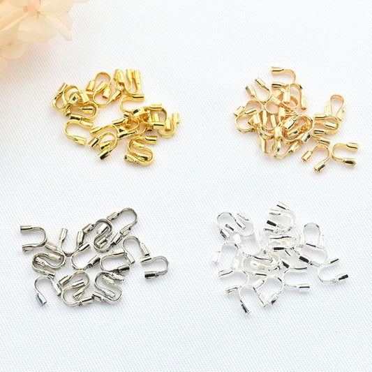 100pcs 4.5mm Plated Brass Wire Guardians, U Shape Thread Protectors