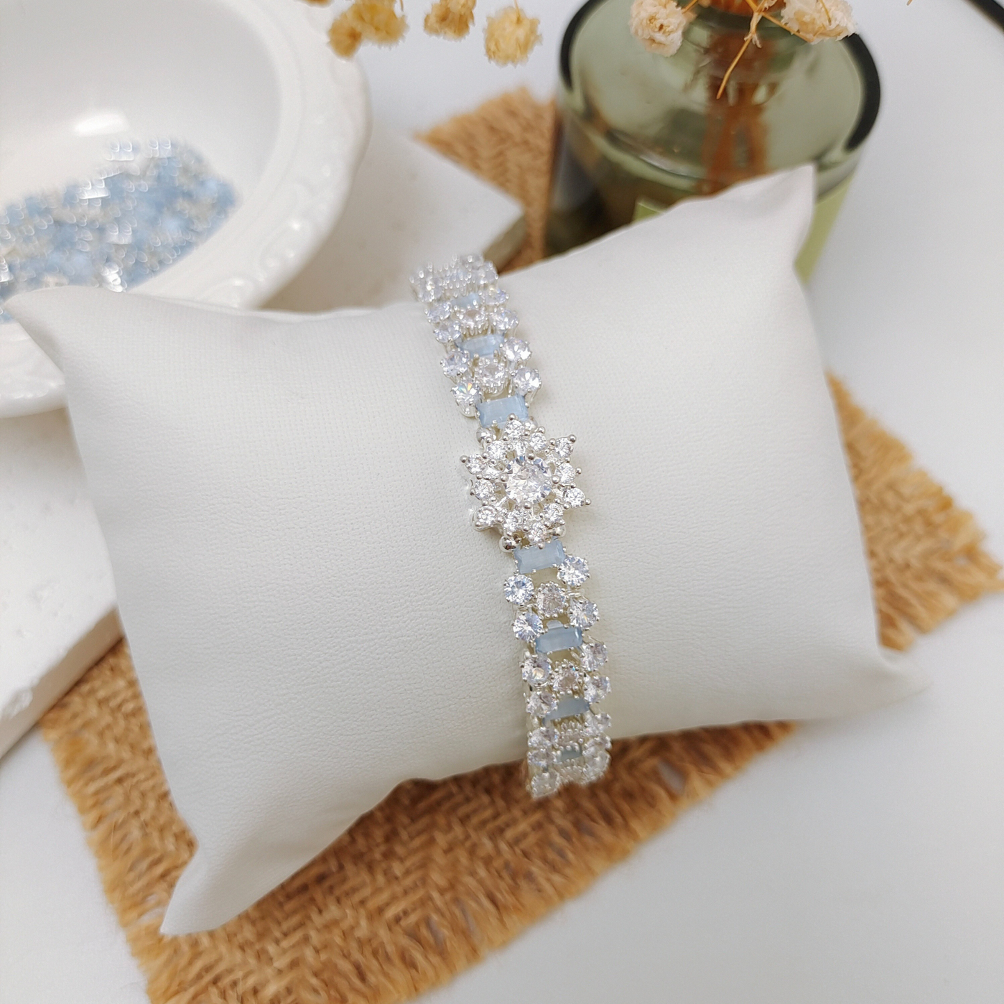 No.49 Handmade Bracelet – Starry Wishes with Snowflake Zircon & Crystal Beads