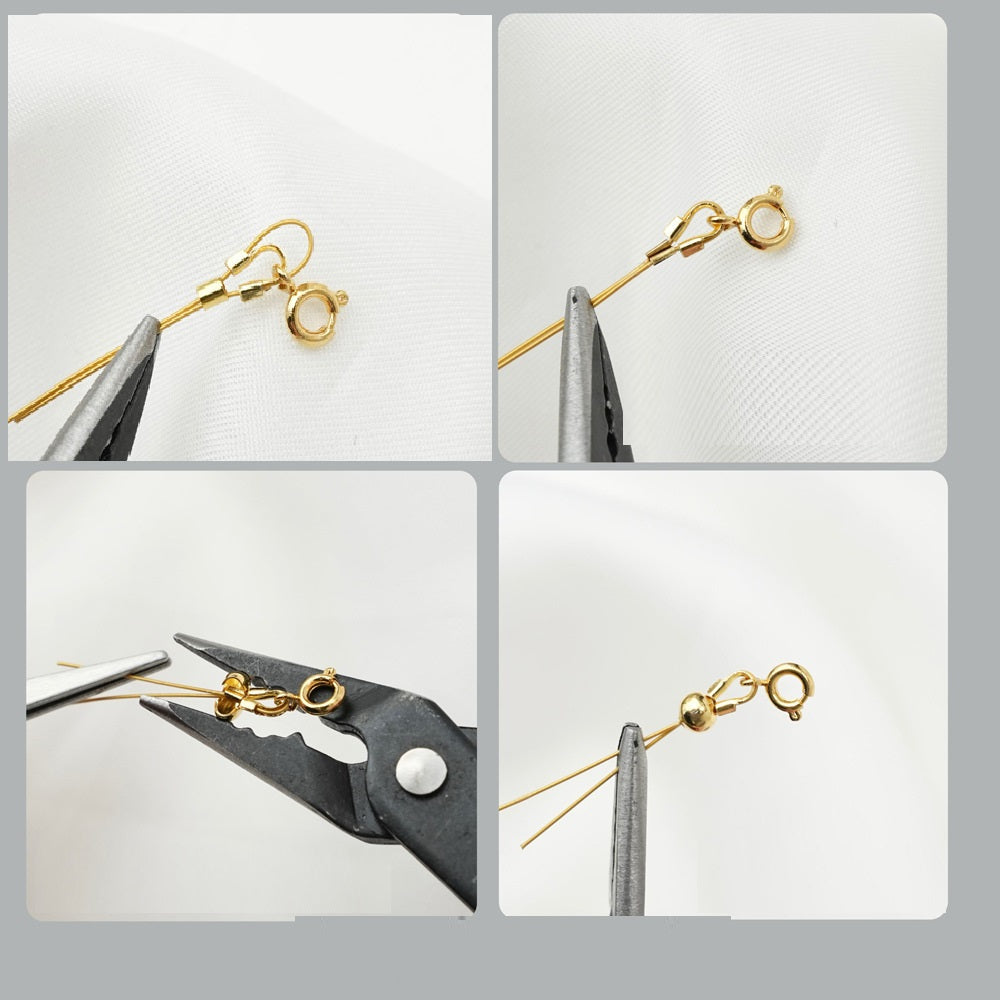 100pcs Plated Crimp Beads Covers, Conceal Crimp Ends