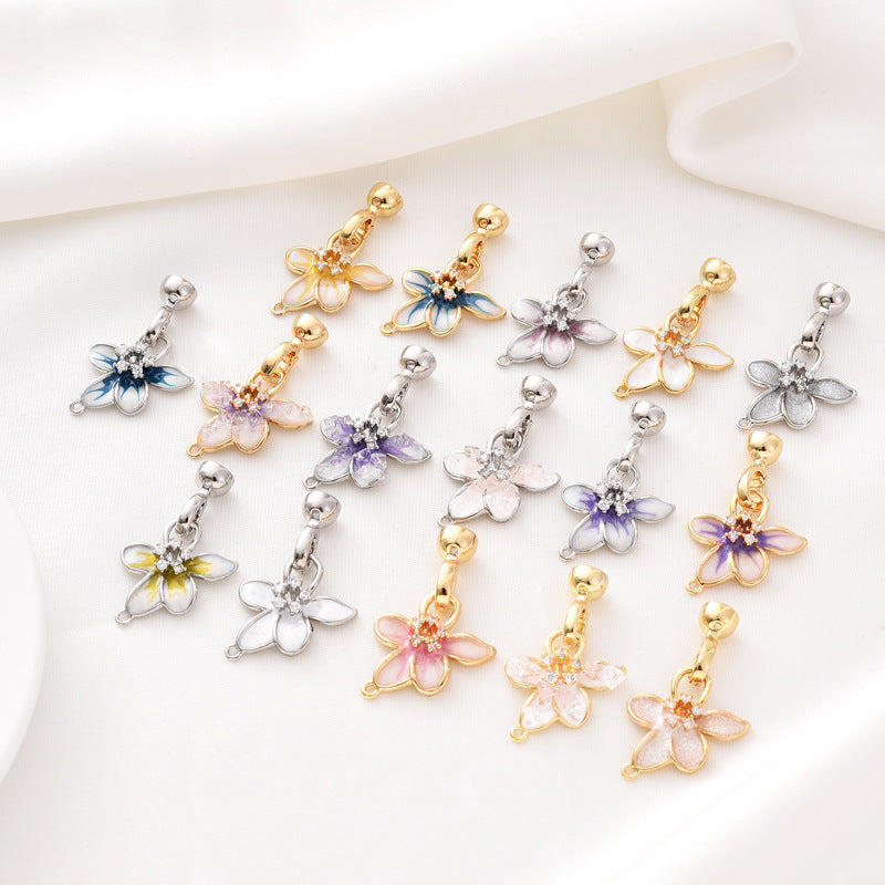 Enamel Petal Clasp Set