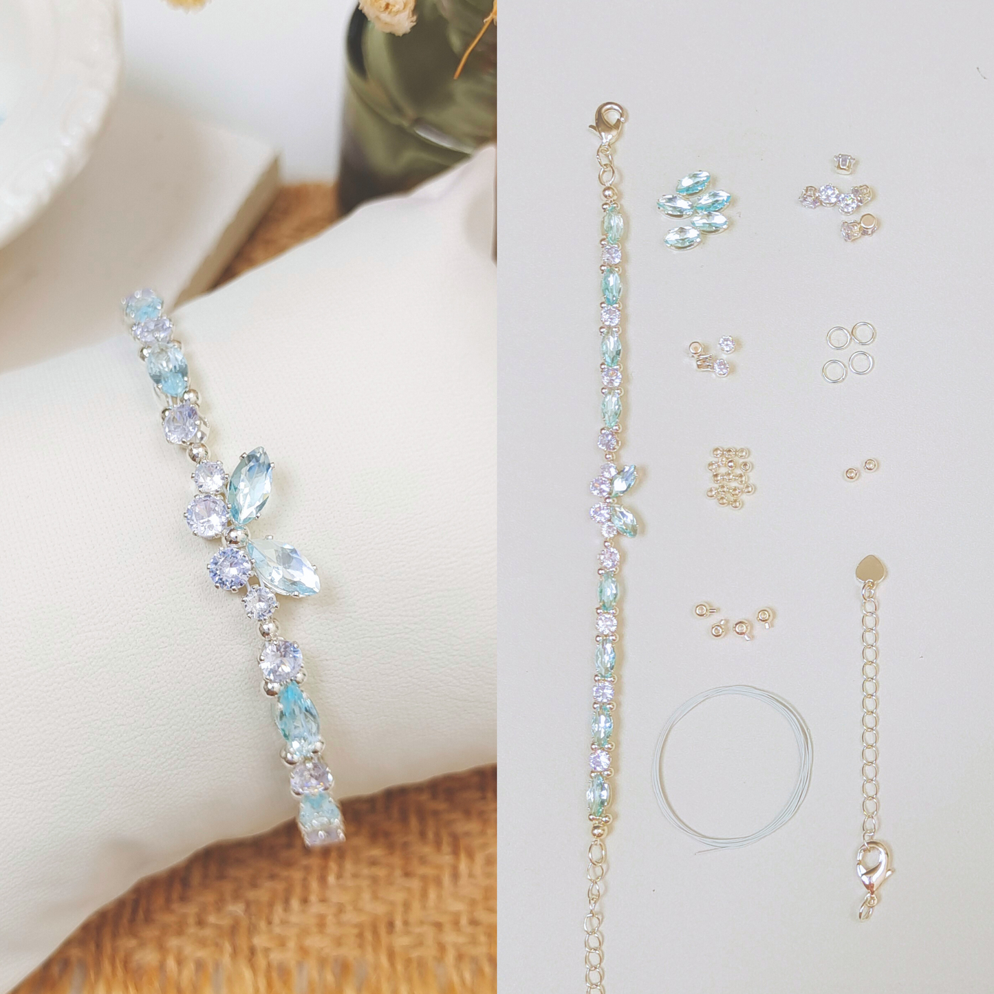 No.29 DIY Little Butterfly Bracelet Kit – Pastel Zircon & Beads with Full Tutorial