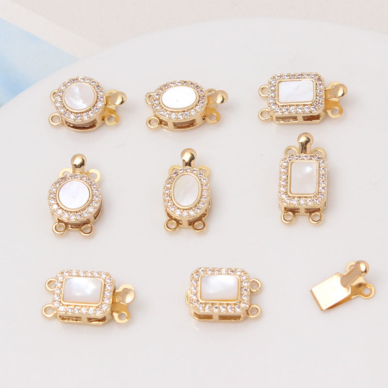 Double-Row Gold-Plated Shell Clasp