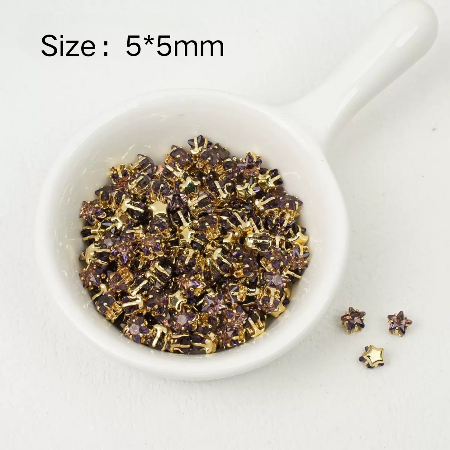 【A23】50pcs Star-Shaped CZ Spacer Beads – Gold -Plated, High-Color-Fast, 4mm/5mm DIY Jewelry Charms