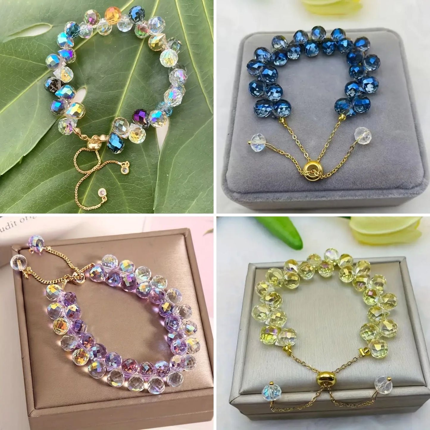 Premium 8MM Teardrop Faceted Beads - Blue Family