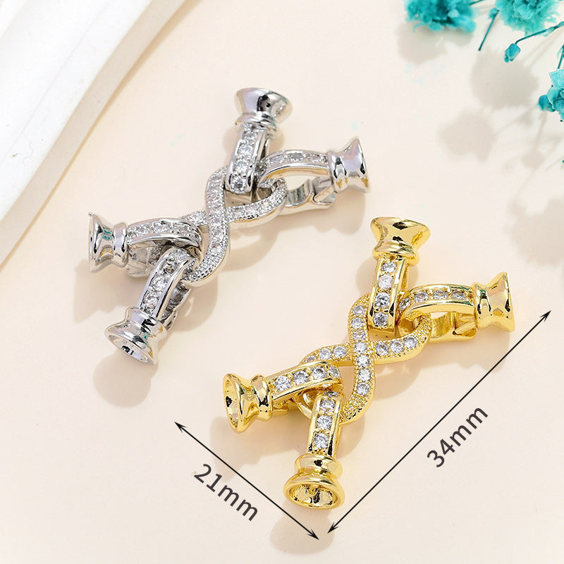 Rhinestone Paved Interlocking Connectors
Clasp Set