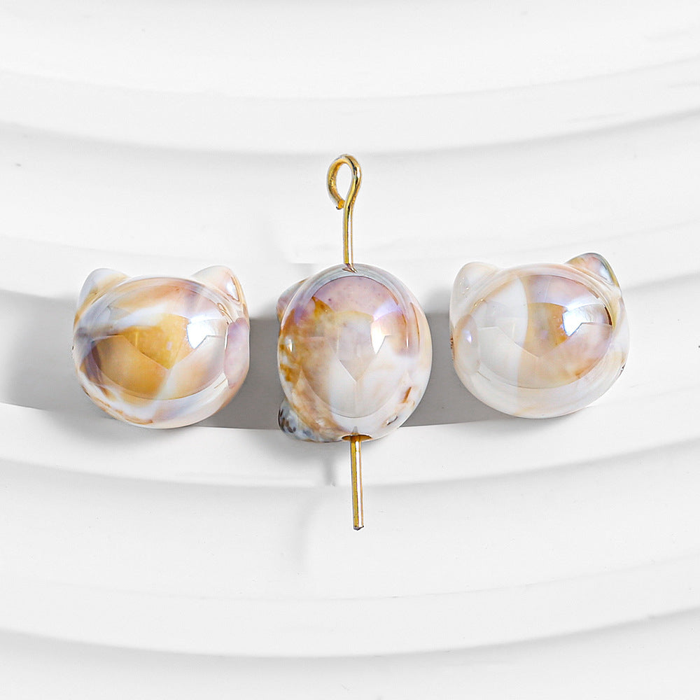 Cat Head Beads - Mabe Mist Fantasia Series