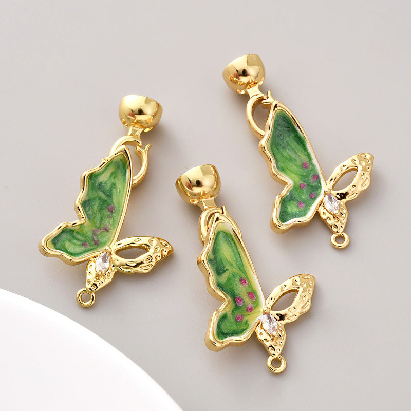Enamel Butterfly Clasp Set