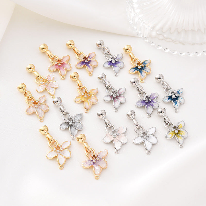 Enamel Petal Clasp Set