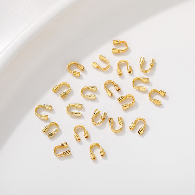 100pcs 4.5mm Plated Brass Wire Guardians, U Shape Thread Protectors