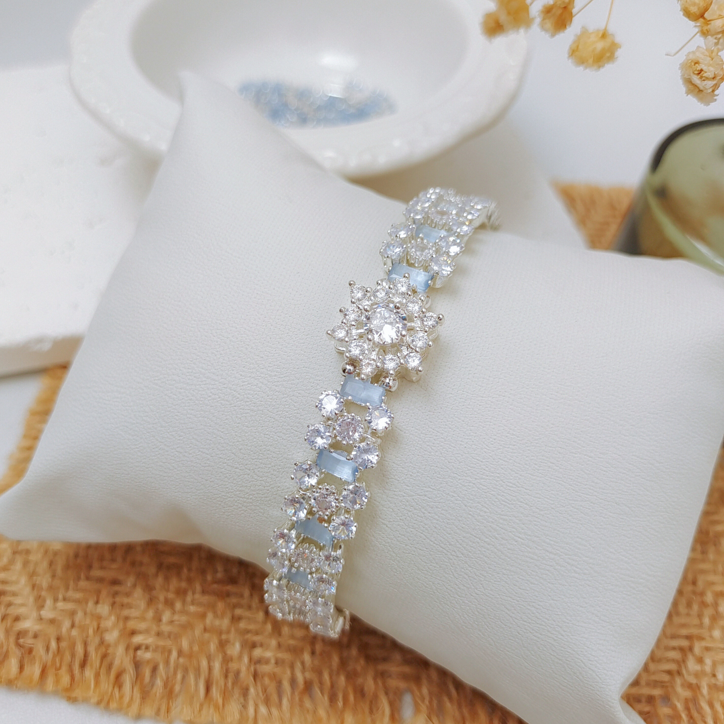 No.49 Handmade Bracelet – Starry Wishes with Snowflake Zircon & Crystal Beads