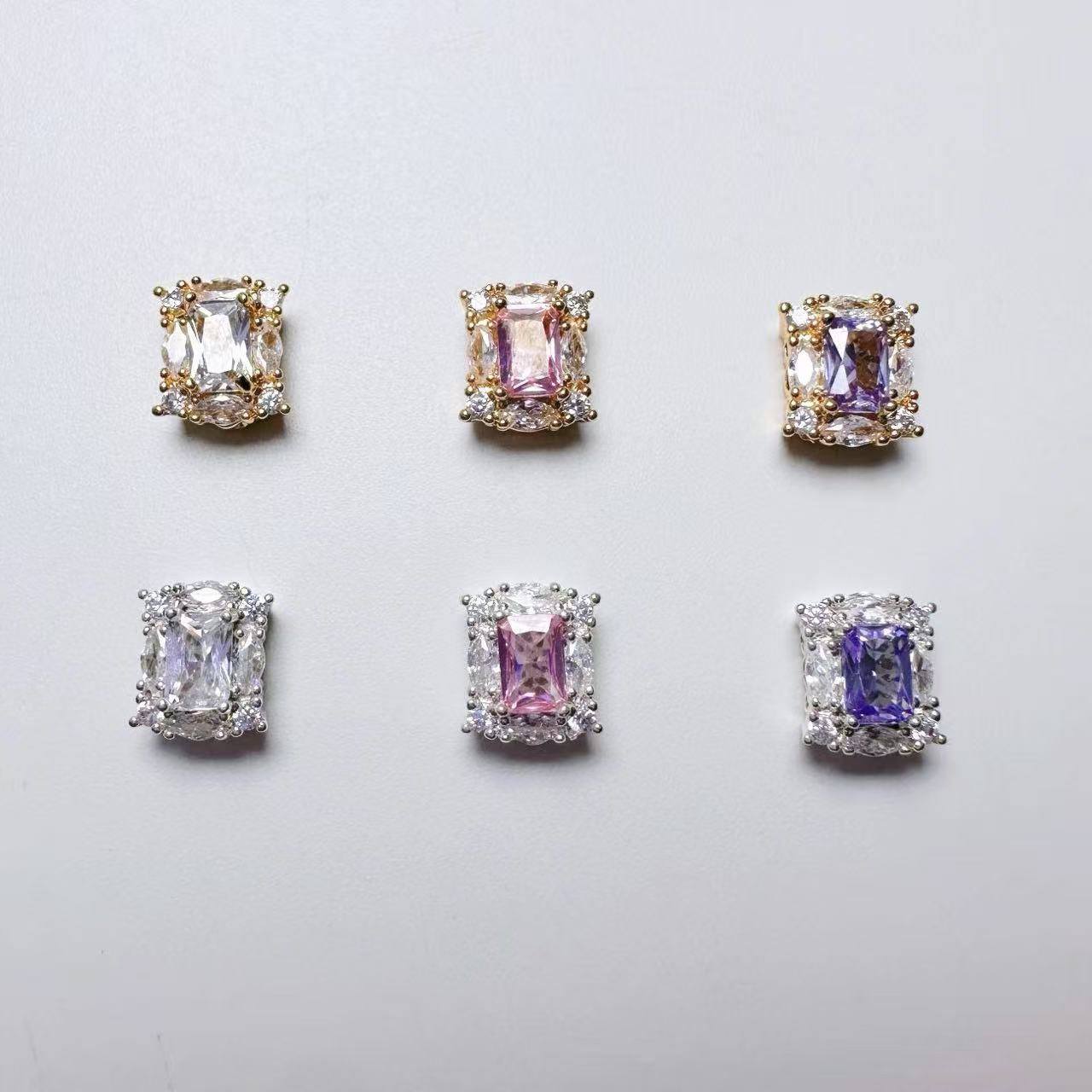 Rectangle Cut CZ Spacer Bead