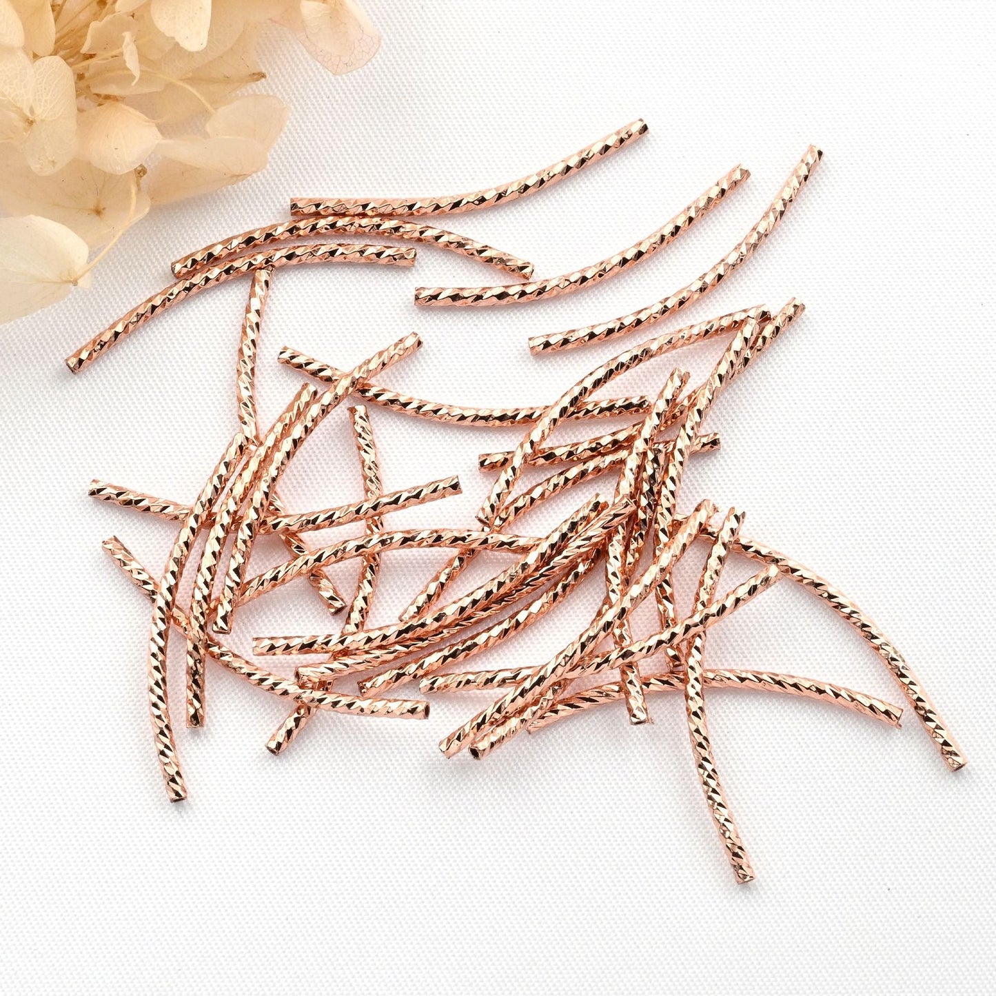 50 Pcs Textured Curved Bracelet Tube