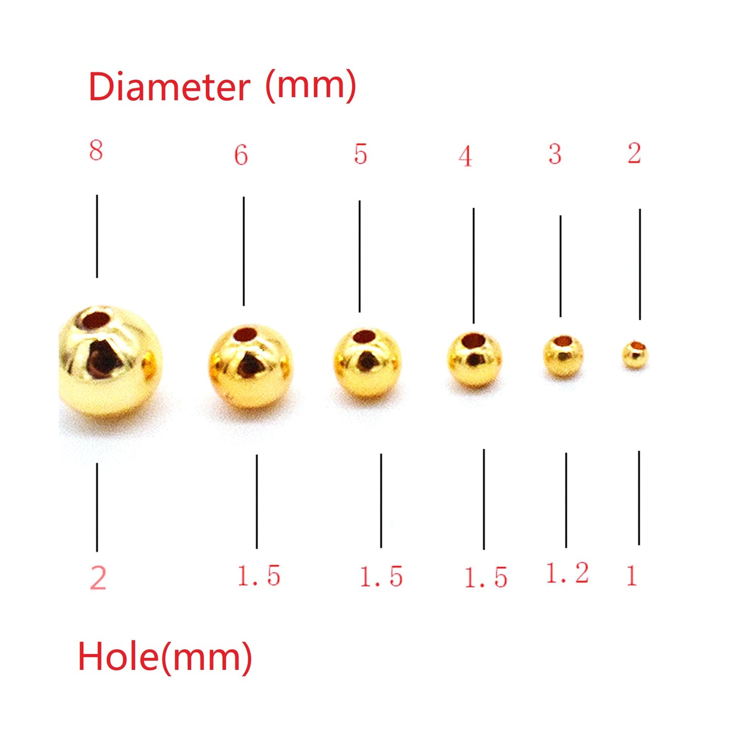 100pcs Smooth Spacer Beads