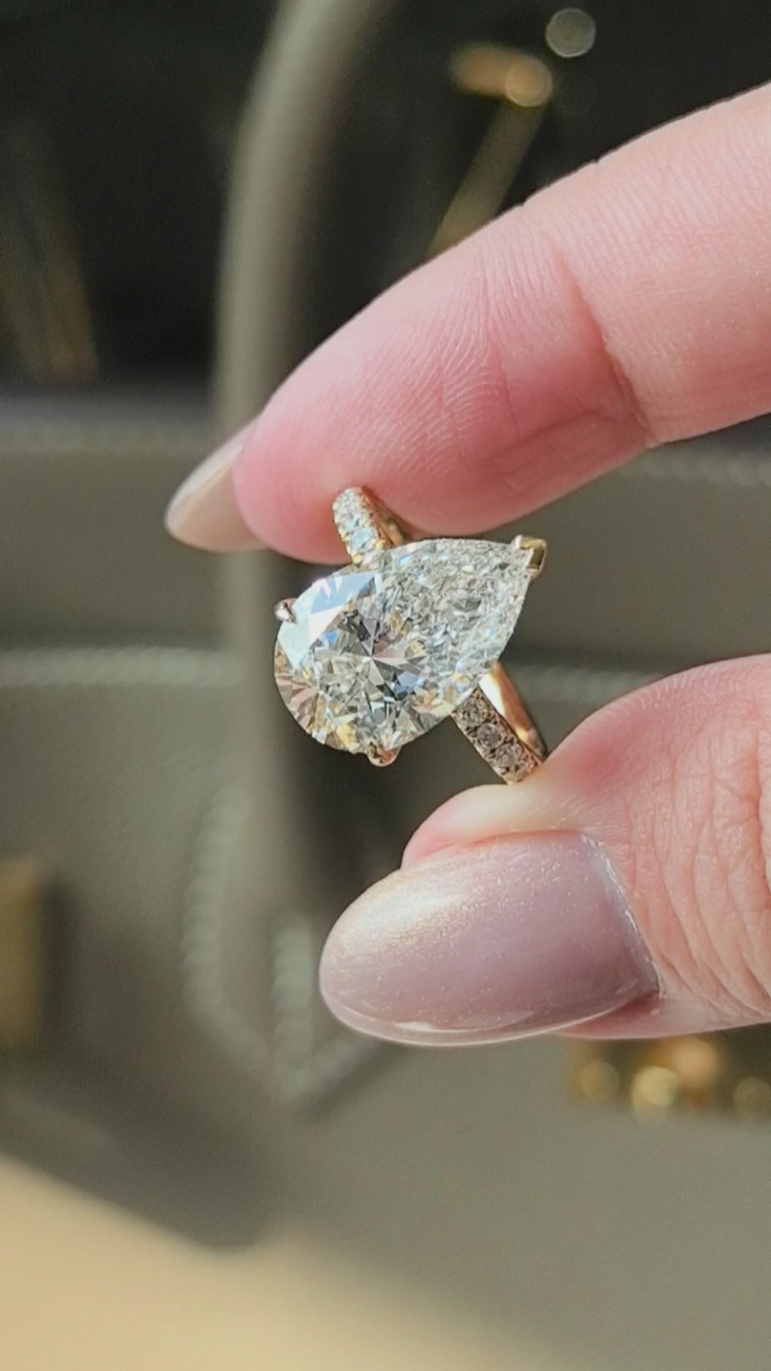 Pear-Shaped Minimalist Pavé Ring | Half Eternity Design | Elegant Teardrop Silhouette | Lab-Grown DiamondsPear-Shaped Minimalist Pavé Ring | Half Eternity Design | Elegant Teardrop Silhouette | Lab-Grown Diamonds