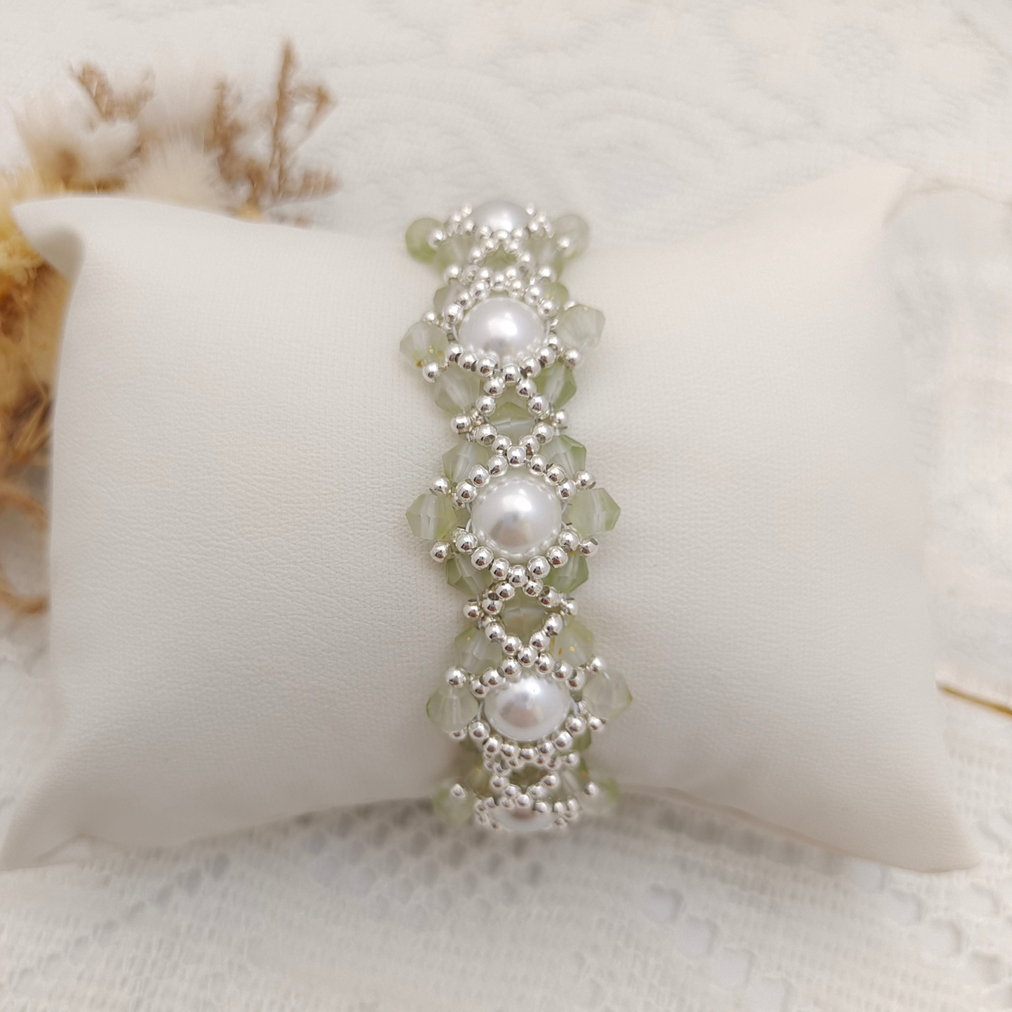No.50 DIY Bracelet Kit – Summer Succulent with Pearls & Diamond Beads Handmade Bracelet Gft for Her
