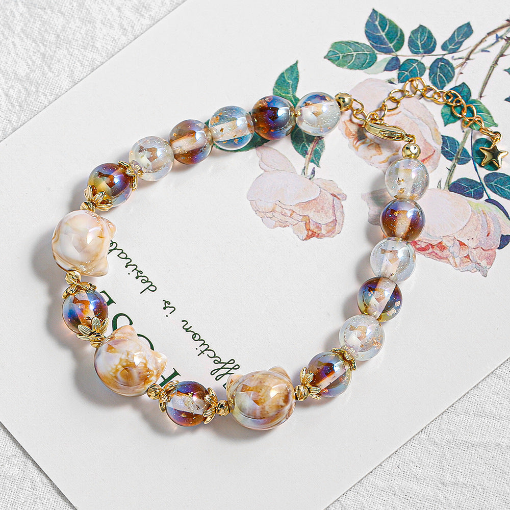 Cat Head Beads - Mabe Mist Fantasia Series