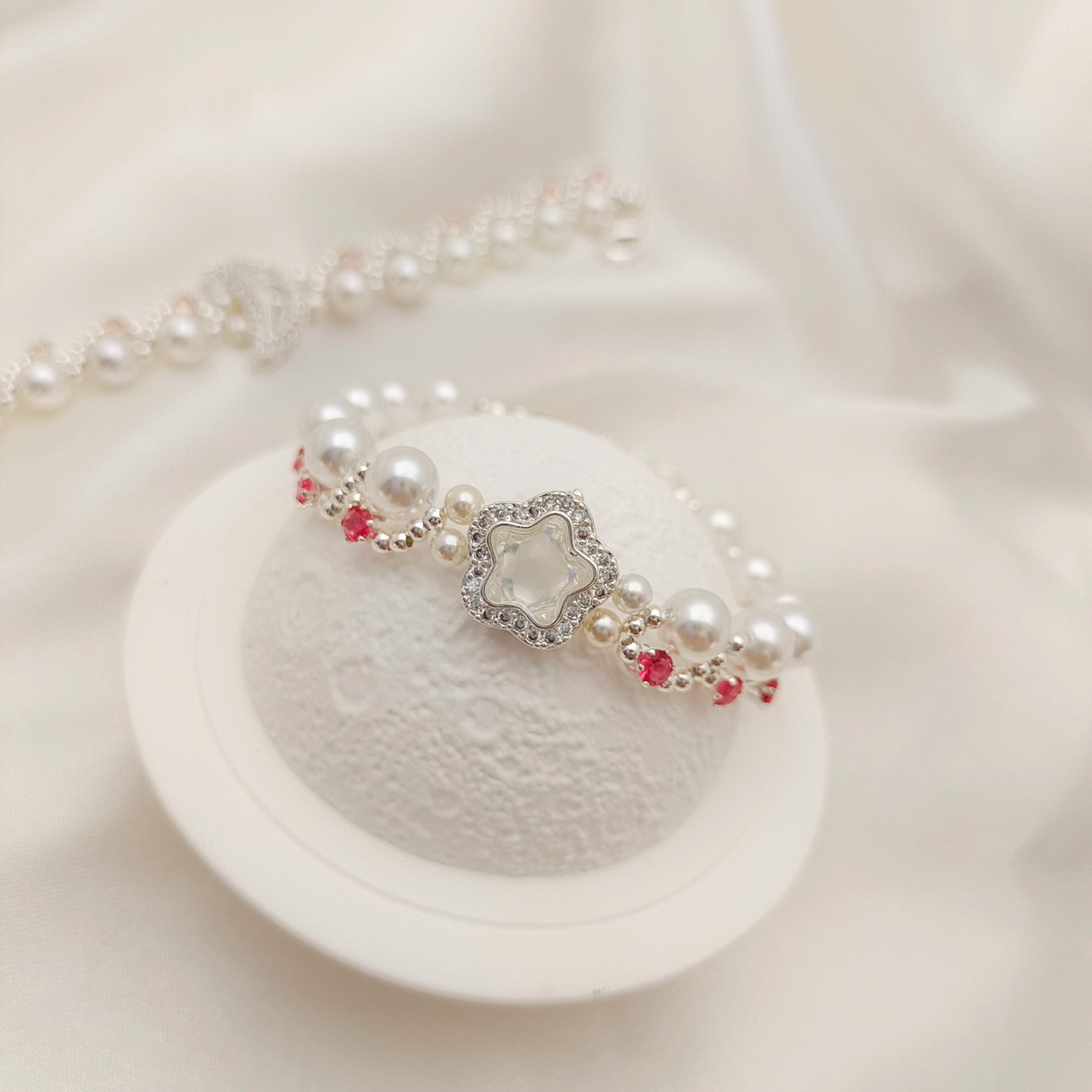 No.50 Star & Moon Handmade Pearl Bracelet | Finished Jewelry