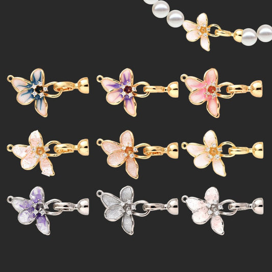 Enamel Petal Clasp Set