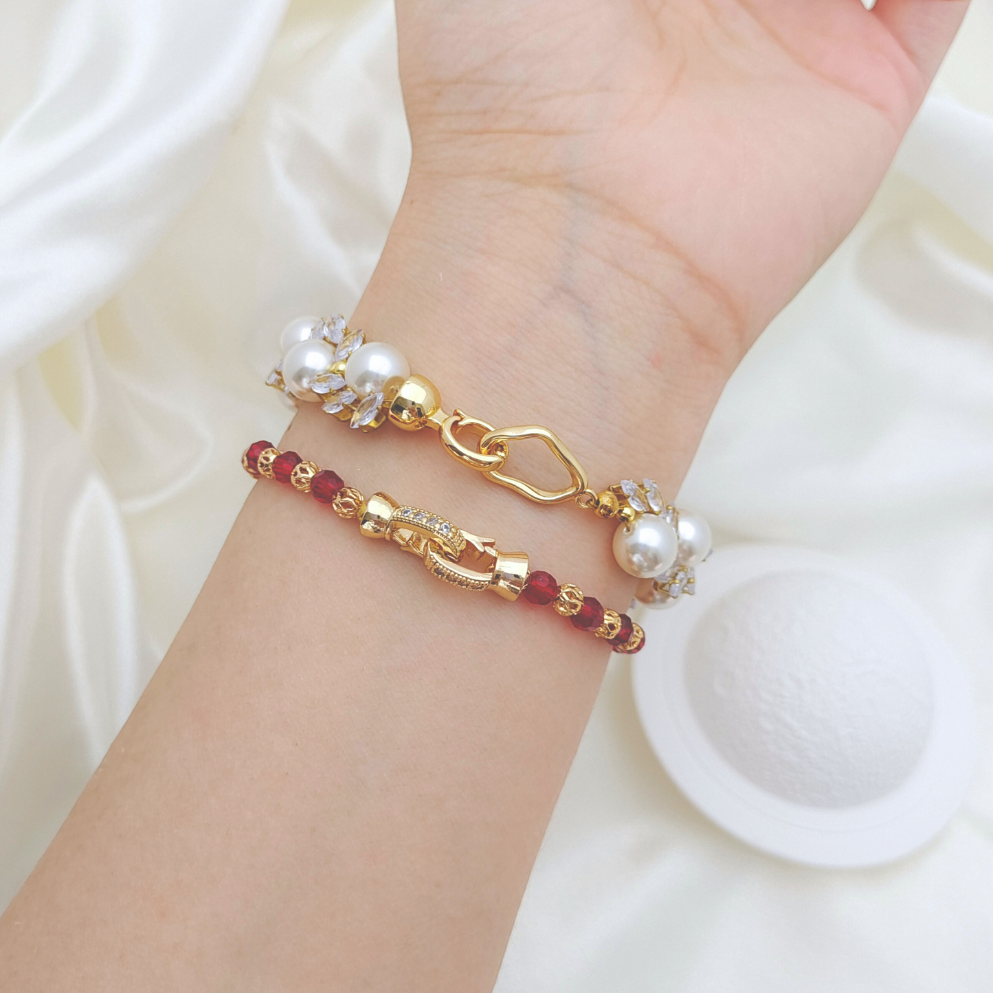 No.60 Angel’s Feather DIY Bracelet Kit | Marquise Zircon & Pearl | Includes Tutorial