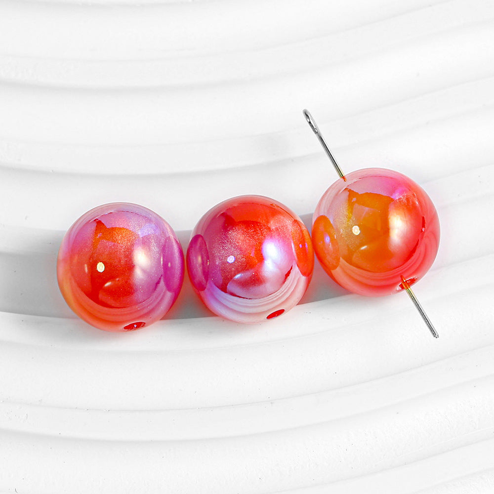 Round Beads - Tri-Color Cloudscape Series