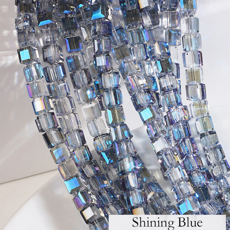 Premium 4/6/8mm Cube Crystal Beads - Ember Gilt Collection