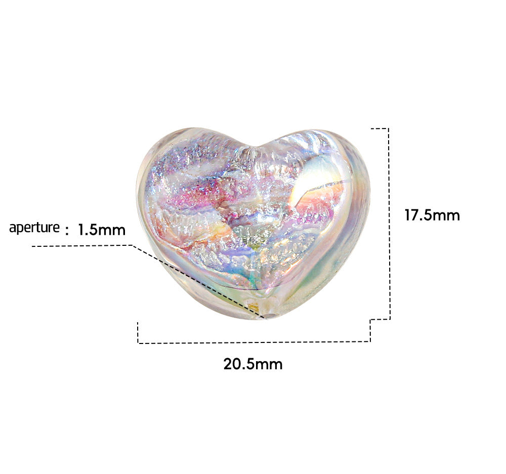 Oil-Painted Heart-shape Beads