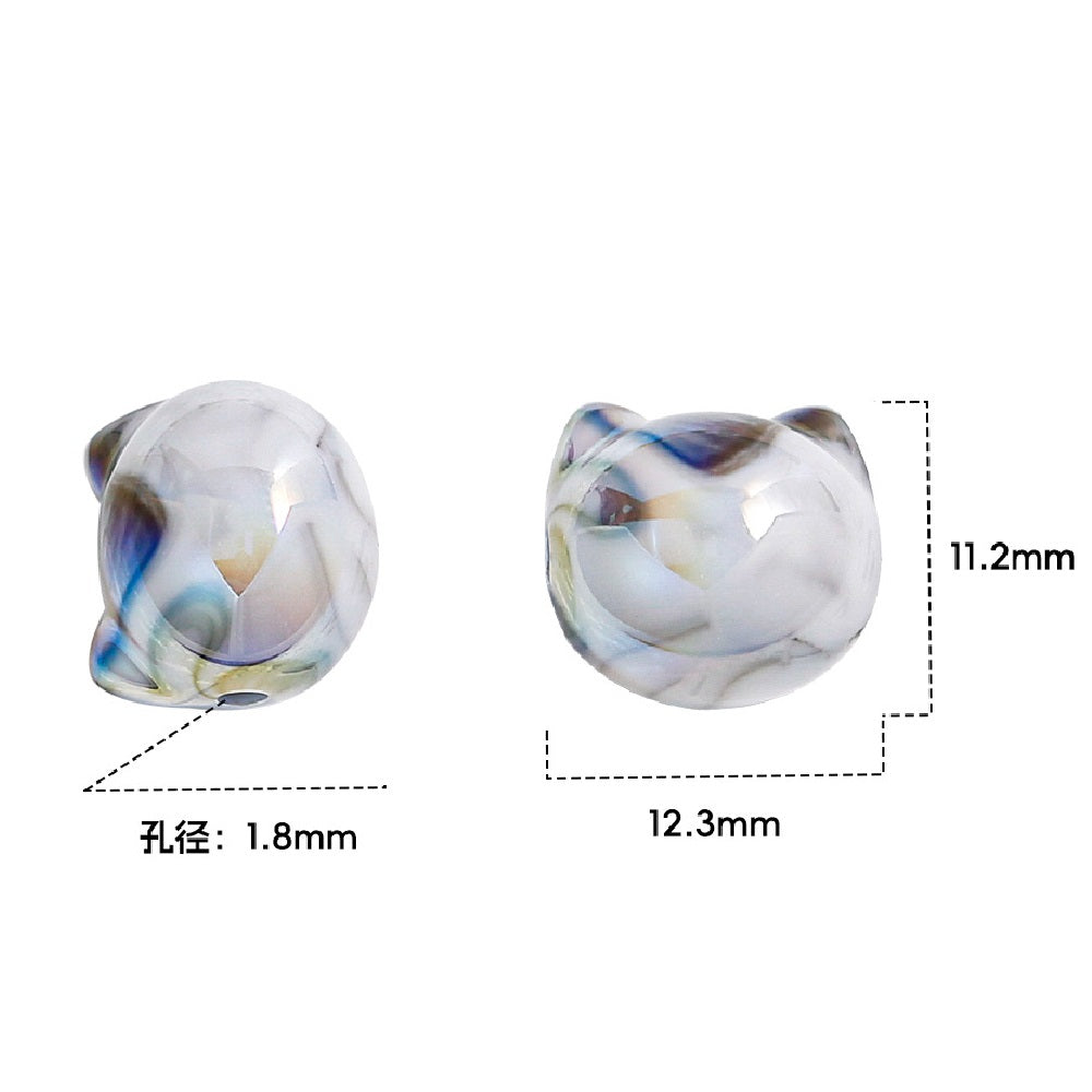 Cat Head Beads - Mabe Mist Fantasia Series
