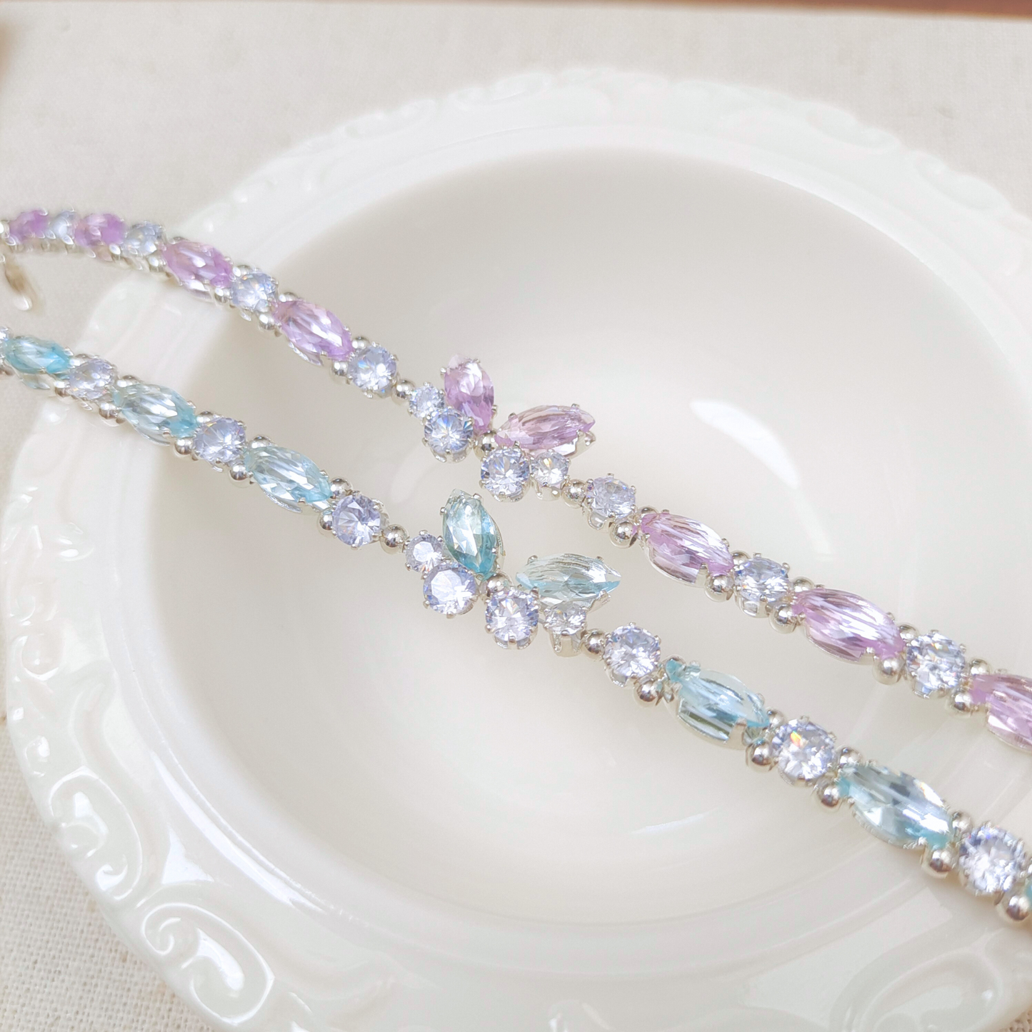 No.29 DIY Little Butterfly Bracelet Kit – Pastel Zircon & Beads with Full Tutorial