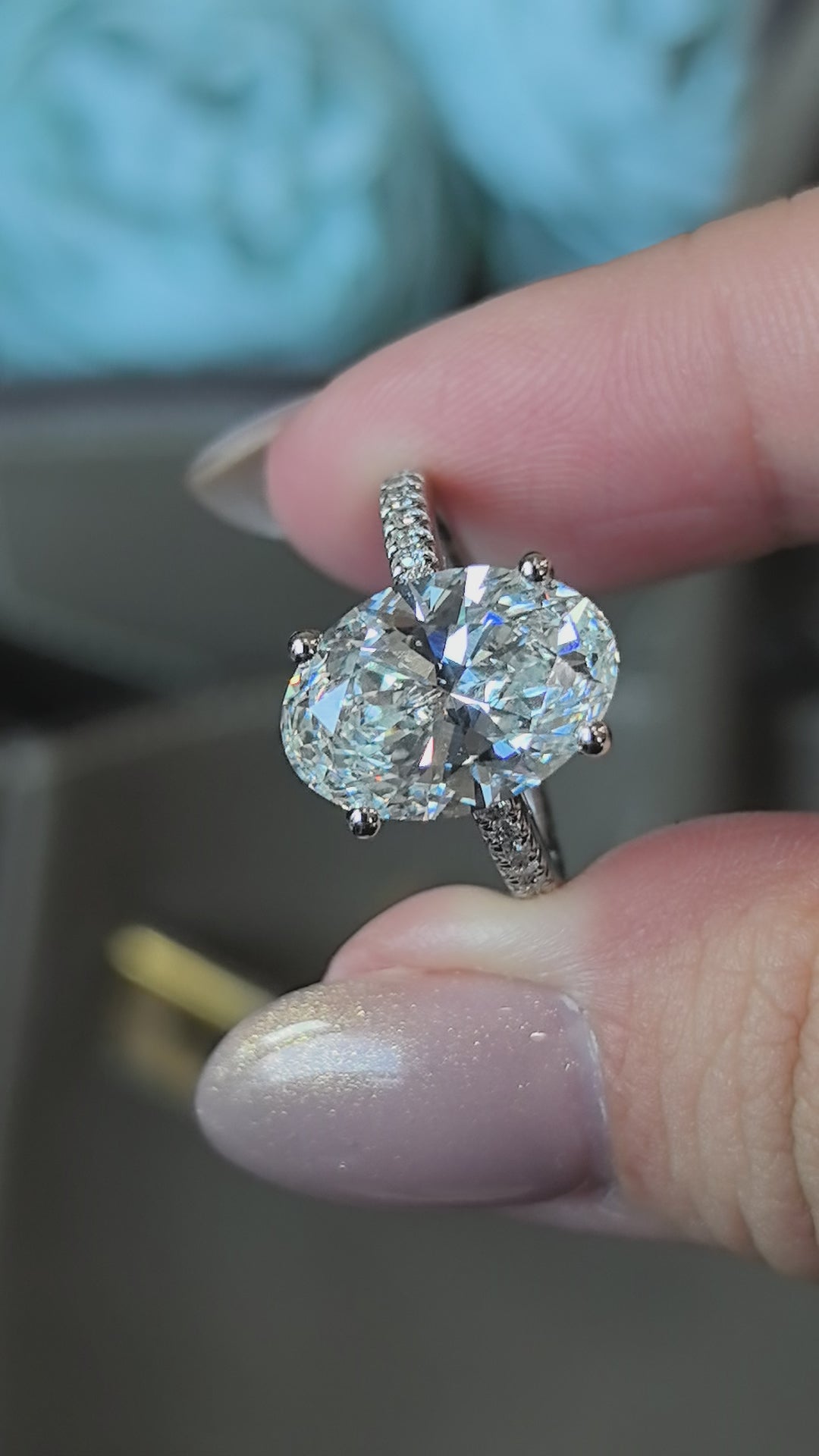 Oval Cut Half Eternity Ring | Continuous Elegance | Versatile Stacking Band | Lab-Grown Diamonds