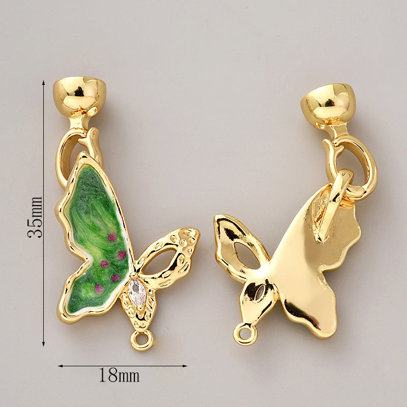 Enamel Butterfly Clasp Set