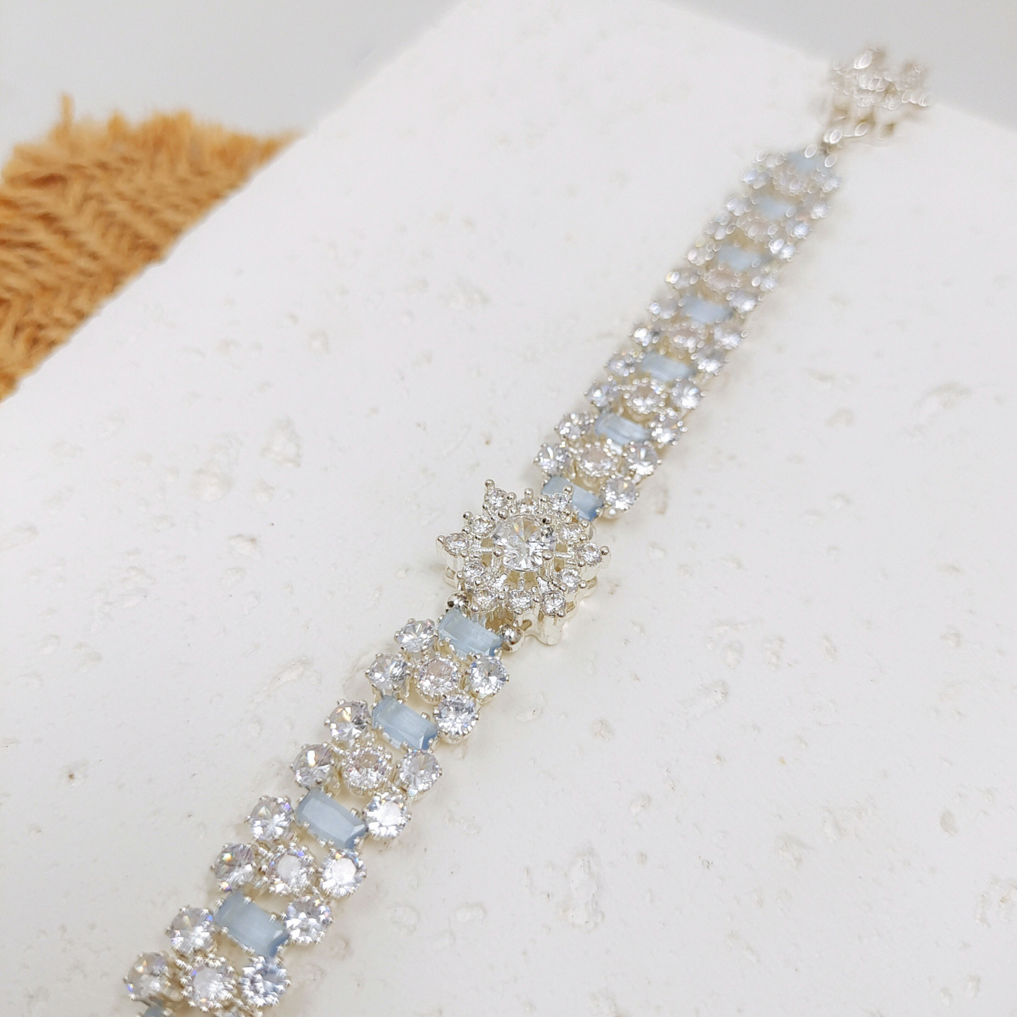 No.49 Handmade Bracelet – Starry Wishes with Snowflake Zircon & Crystal Beads