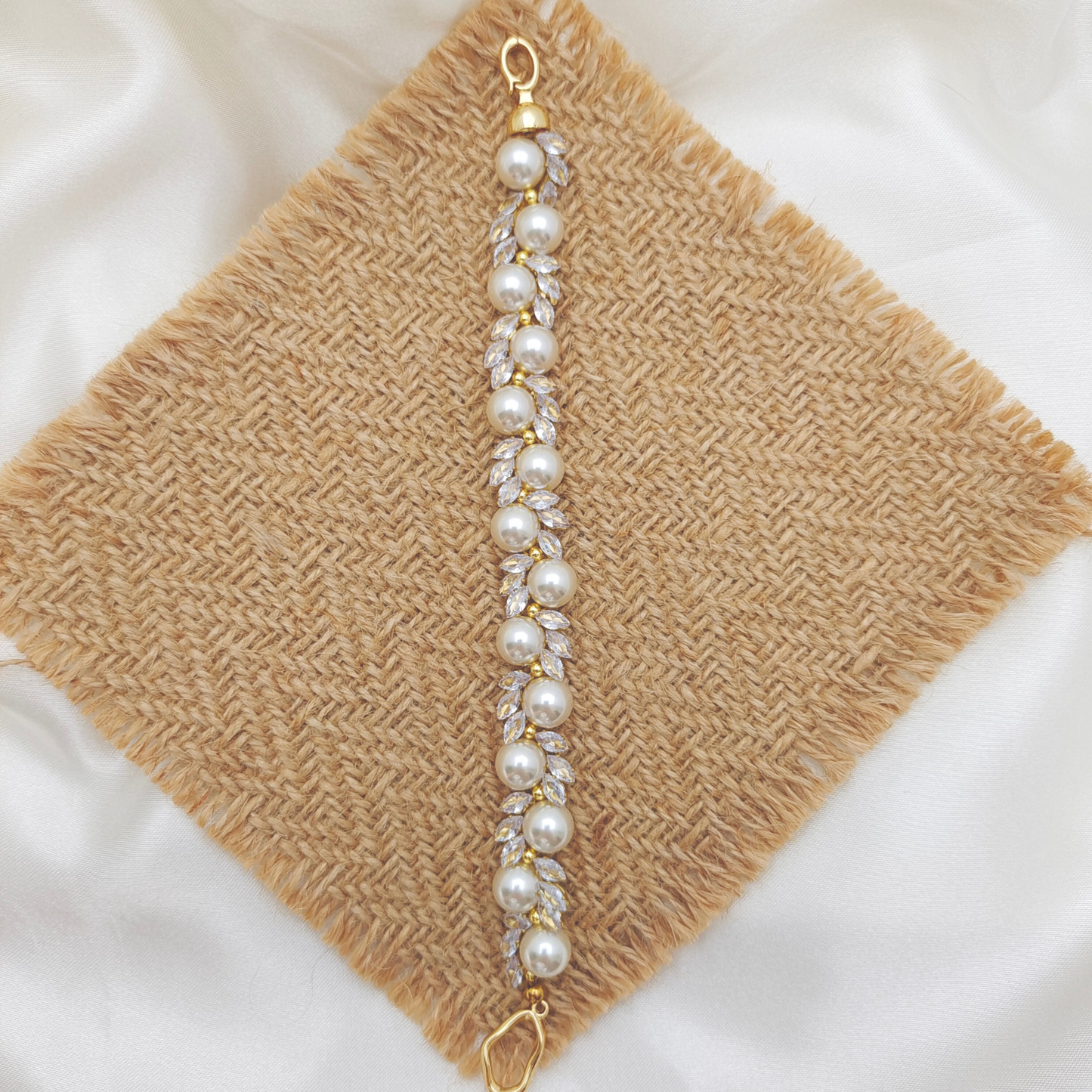 No.52 Angel’s Feather Handmade Bracelet | Marquise Zircon & Pearl | Finished Jewelry
