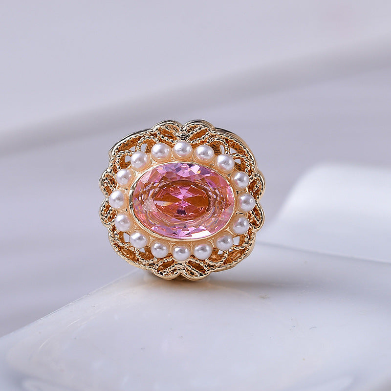 Round CZ Spacer with Pearl