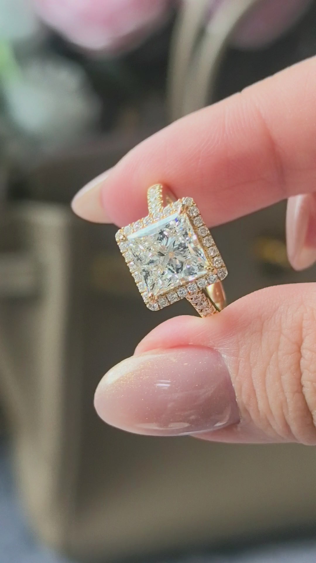 Princess Halo Half Eternity Ring | Double Sparkle Design | Modern Brilliance | Lab-Grown Diamonds