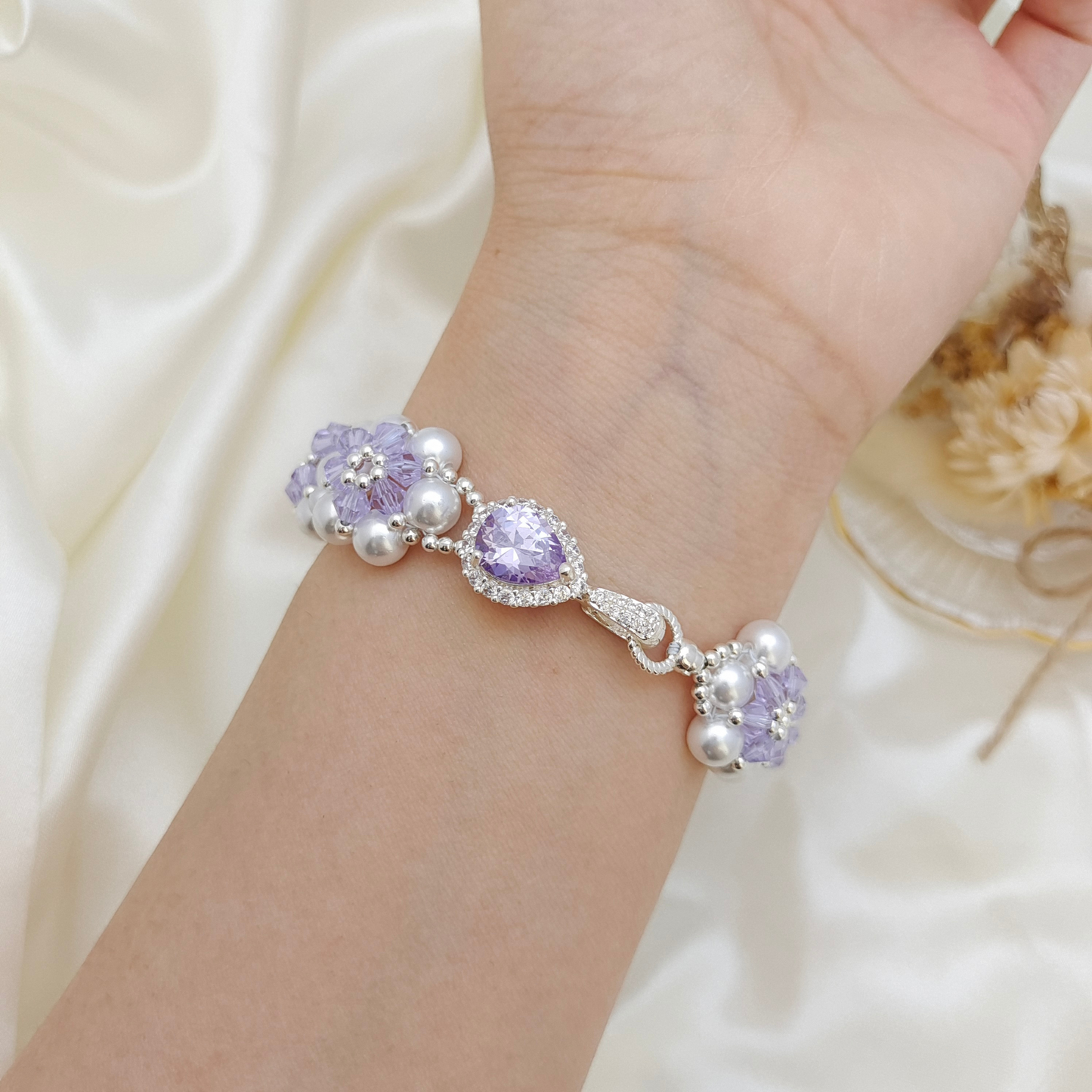 No.57 DIY Bracelet Kit – “Sunflower” Crystal & Pearl Beading Set with Full Tutorial