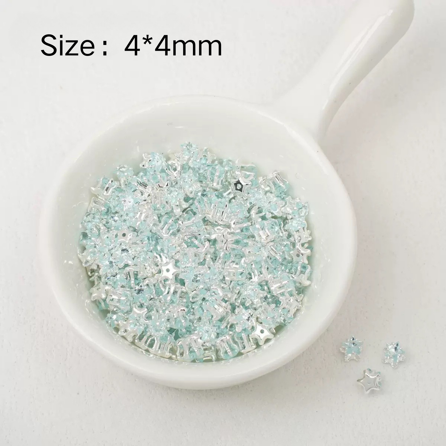 【A24】50pcs Star-Shaped CZ Spacer Beads – Silver-Plated, High-Color-Fast, 4mm/5mm DIY Jewelry Charms