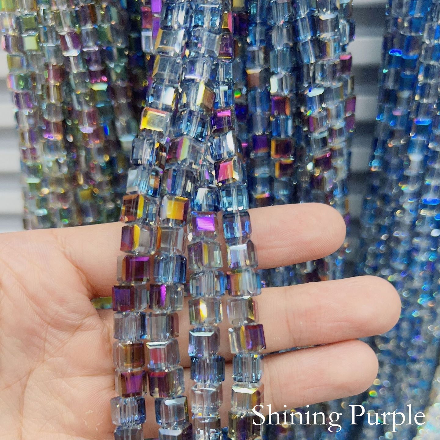 Premium 4/6/8mm Cube Crystal Beads - Ember Gilt Collection