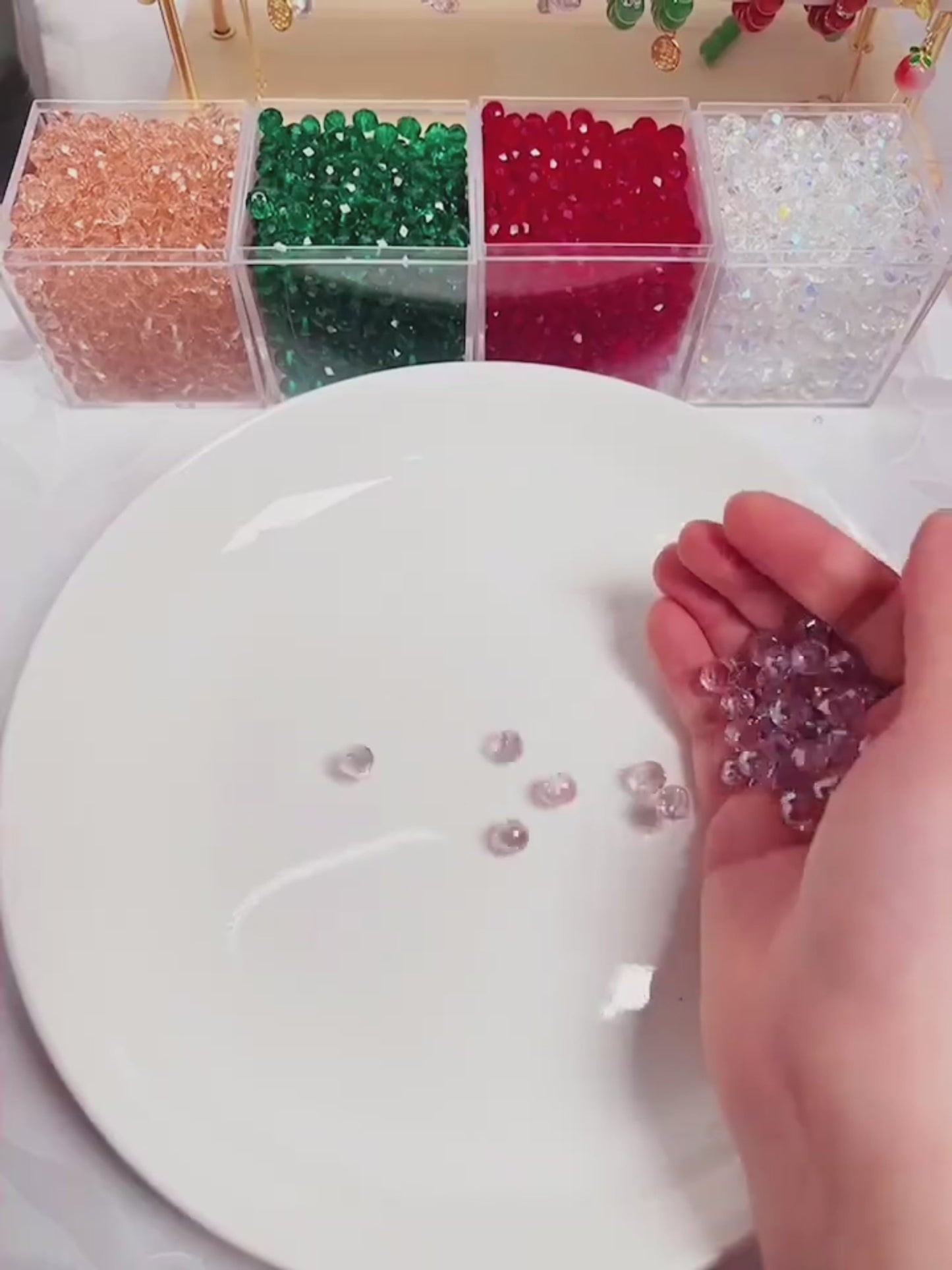 Premium 8MM Teardrop Faceted Beads - Green & Red Family