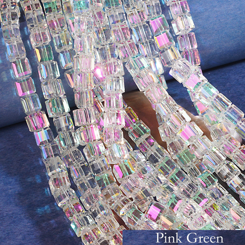 Premium 4/6/8mm Cube Crystal Beads - Ember Gilt Collection