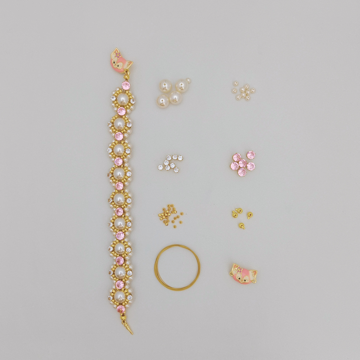 No.63 LinaBelle Inspired Premium DIY Bracelet Kit | Gold, Pink & Pearl | Includes Video Tutorial