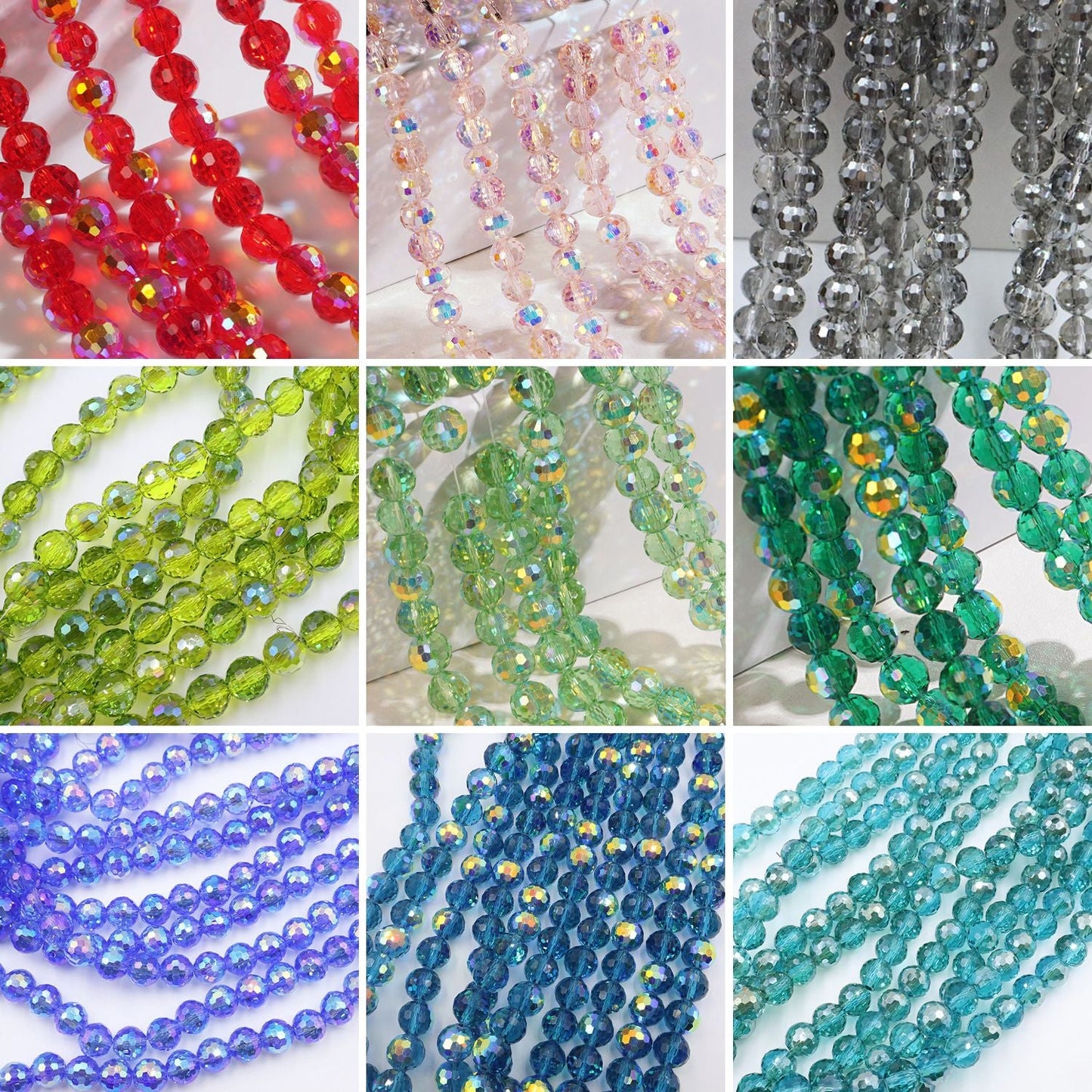 Premium 8MM Disco Beads - Green & Red Family