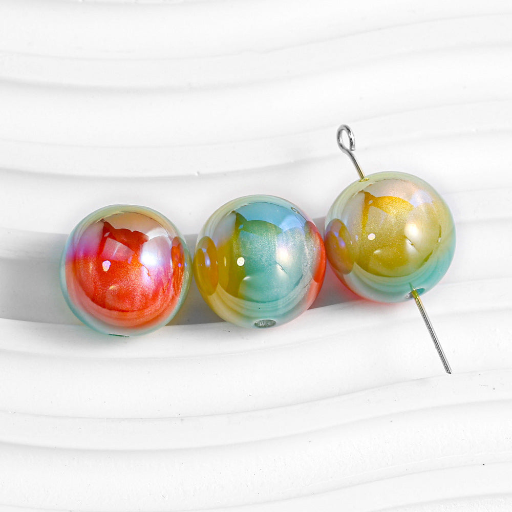 Round Beads - Tri-Color Cloudscape Series