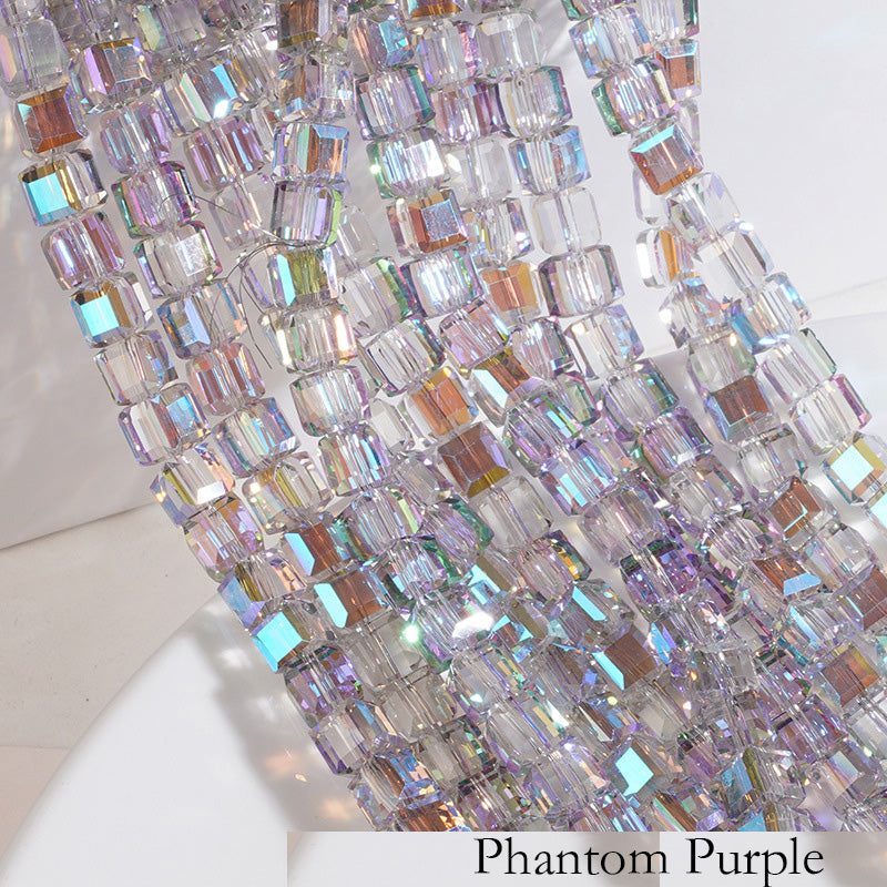 Premium 4/6/8mm Cube Crystal Beads - Ember Gilt Collection